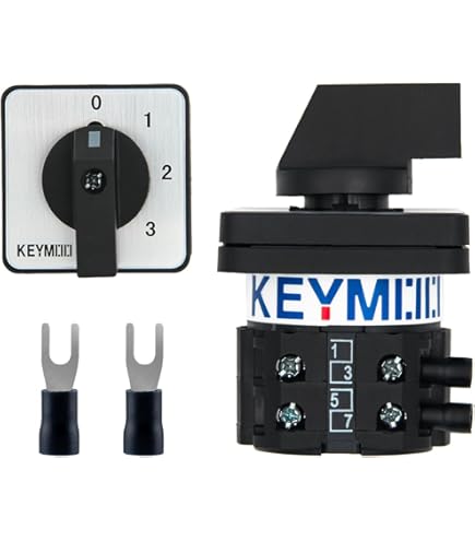 KEYMOO 20A Rotary Changeover Switch, 2-Way 3NO 3NC 660V 3